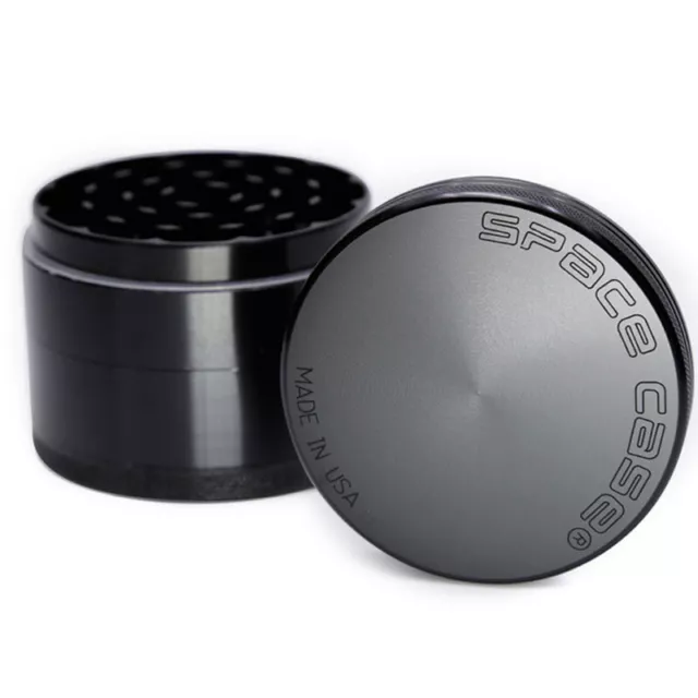 Black Space Case Herb Grinder 4 piece 63mm Spacecase High Quality Tobacco