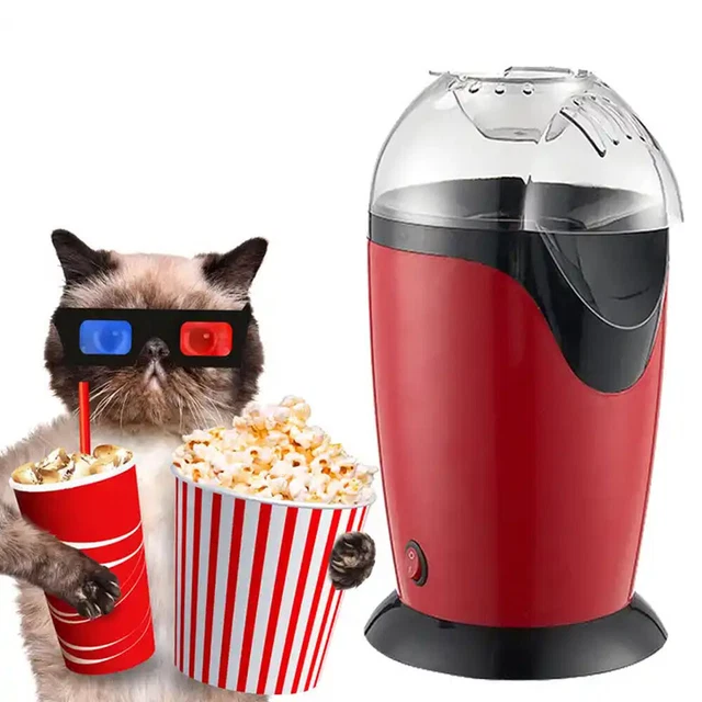 Popcornmaschine 1200W Heißluft Popcorn Maschine Maker ohne Fett Öl fettfrei DE