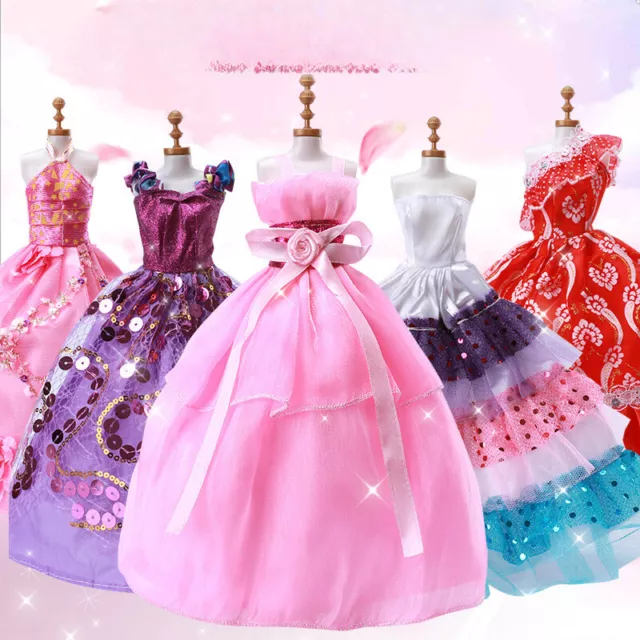 Princess Wedding Evening Pink Sequins Dress Party for 11.5" Doll Clothes Set