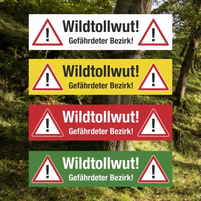 PVC Banner Achtung Wildtollwut Tollwut Forst Wald Wildtiere Plane mit Ösen