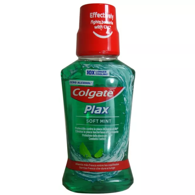 Colgate Plax Soft Mint  Mouthwash Zero Alcohol 10x Longer Cool 250ml