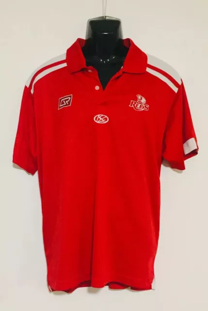 Queensland Reds Rugby Union Football Mens Replica ISC Media Polo Shirt Size XL