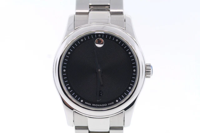 Donna Movado 0606482 Sportivo Acciaio Inox Quadrante Nero Orologio