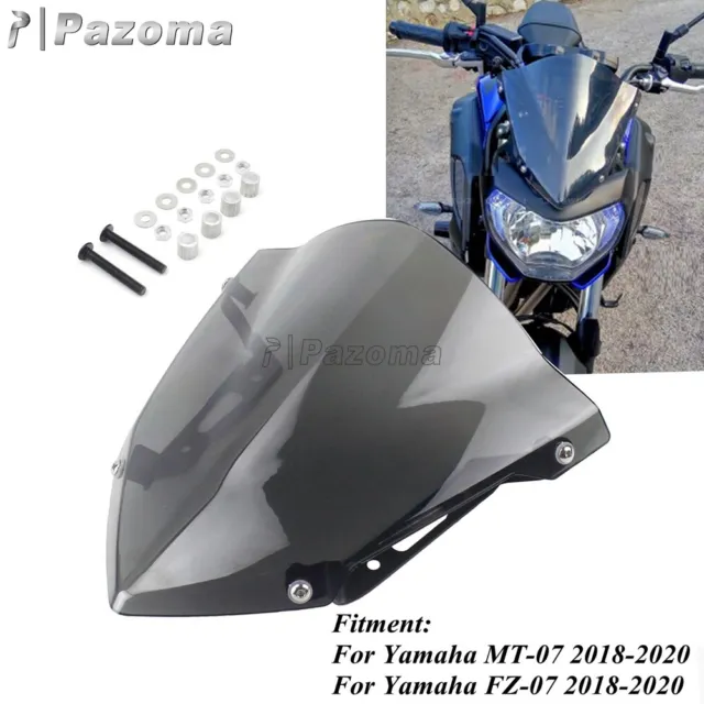 Motorcycle Windshield Windscreen ABS Plastic For Yamaha MT-07 FZ-07 2018-2020