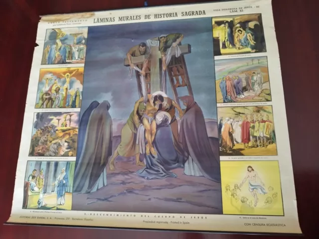 Laminas Murales de Historia Sagrada - Descendimiento del Cuerpo de Jesús -