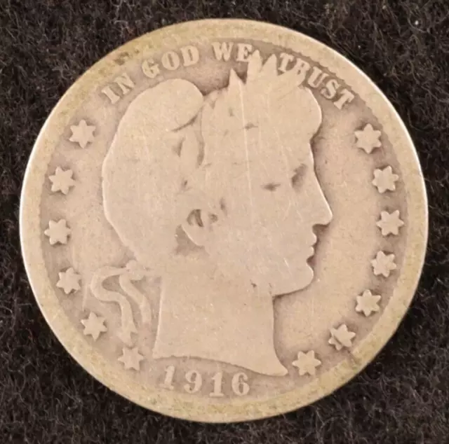 1916-D Barber Quarter Dollar (#DL02-009) - Avg Circ Condition - Nice Appearance!