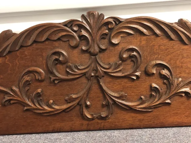 Antique/Vintage Oak Carved Headboard Top