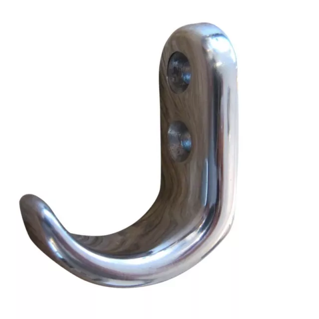 Polished Stainless Steel Coat Hook A4 Marine-Grade (316): Freepost