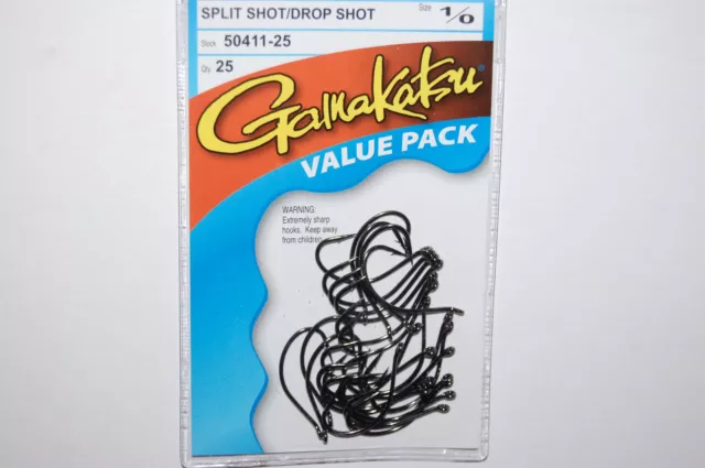GAMAKATSU SPLIT SHOT drop shot hook size 4 stock # 50408 6 per