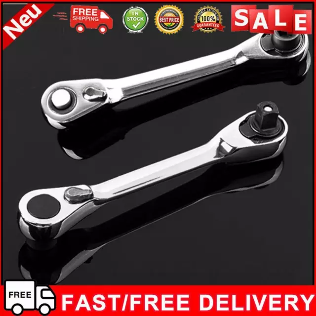 Dual-use Spanner 72 Teeth Adjustable Mini Ratchet Wrench 1/4 Hand Repair Tools