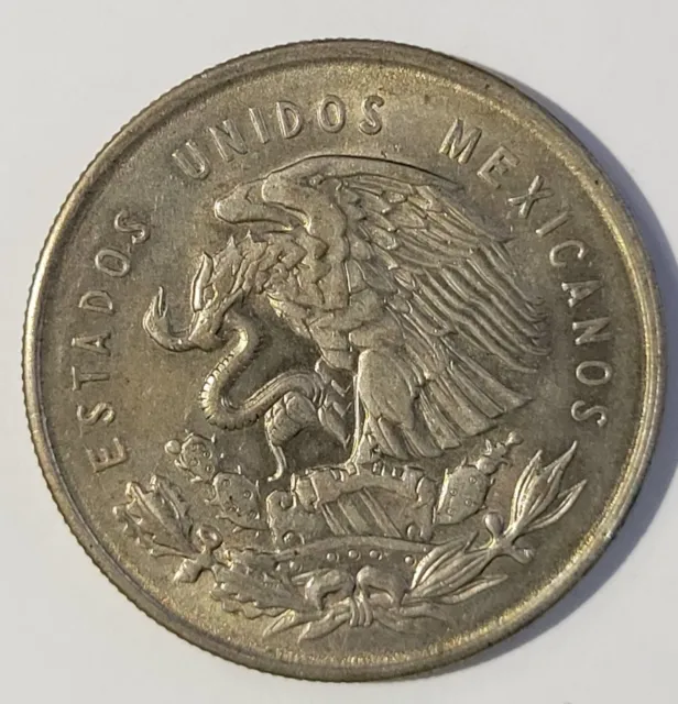 1950 Mo Mexico 1 Peso Silver, Morelos 1 Yr Type, KM#457,Nice High Grade Coin