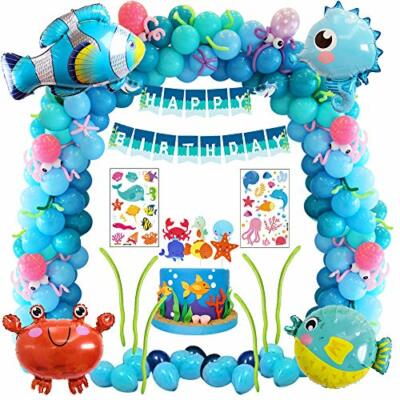 Howaf Decorazione Festa di Compleanno Oceano Festa Pesce Bandiere Happy Birthday e Decorazioni Pendenti di Compleanno per Ragazzo e Ragazza 