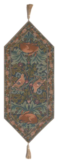 Brother Rabbit Small French Tapestry Woven Decorative Table Runner 14x35 in