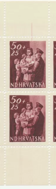 KROATIEN 1945 Postbeamte 50K+25K Postbote und Familie postfr. Kleinbogen ABARTEN 2