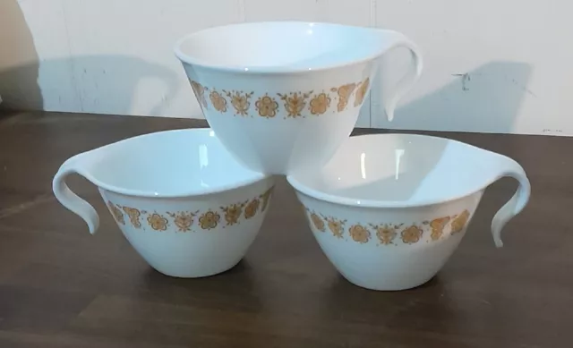 Vintage Corelle Butterfly Gold Replacement Hook Handle Coffee Tea Set Of 3