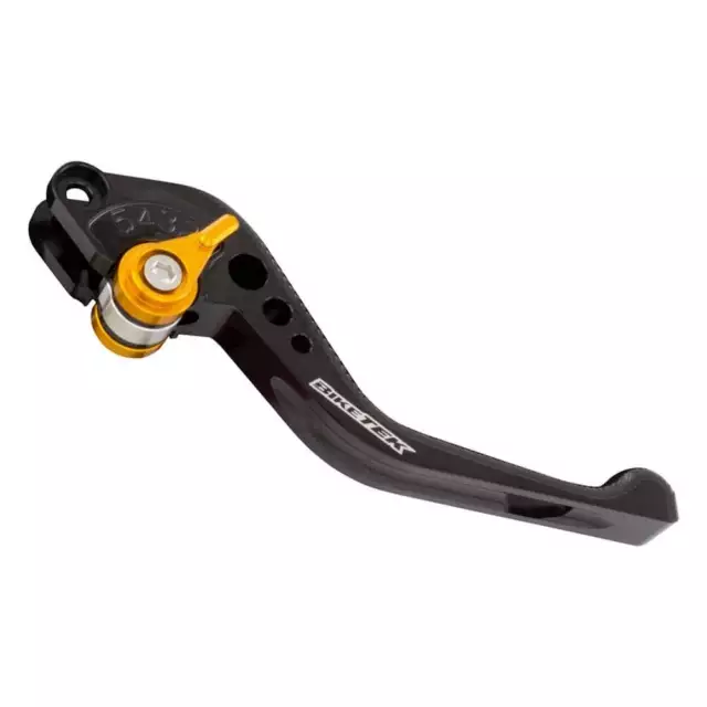 BikeTek Adjustable CNC Brake Lever Short  - Black / Gold Adjuster - #B54S