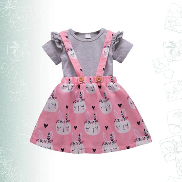 Set Costumi Modello Coniglio Pasqua Elegante Gonna Estate Maniche Corta Abiti per