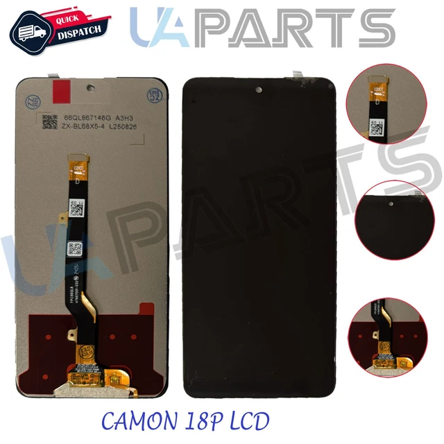 Schermo LCD + Touchscreen Per Tecno Camon 19 Neo CH6i &ndash; Ricambio BRAYGOS Nero