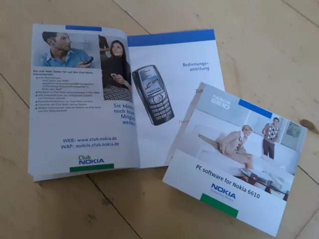 Nokia 6610 Bedienungsanleitung Manual Gebrauchsanleitung Handbuch+ PC Software