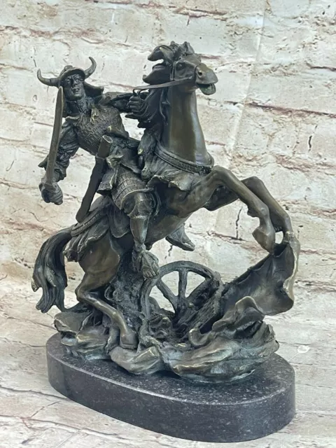 Pure Bronze Japanese Warrior Samurai On Horse Hot Cast Statue Sculpture Statue