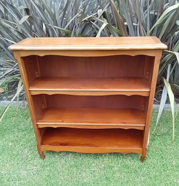 Antique French Cherrywood open bookcase adjustable shelves period 1920s