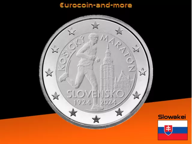 2 Euro Slowakei 2024 100 Jahre Internationaler Marathonlauf in Košice stgl.