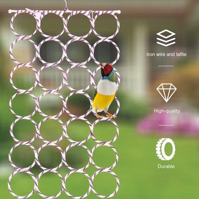 2x Vogel Hängen Schaukeln Spielzeug Papagei Biss Spielzeug Papagei Klettern Net 6