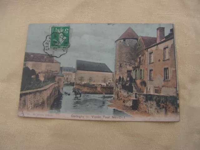 carte postale   corbigny   vers 1900  vieille tour