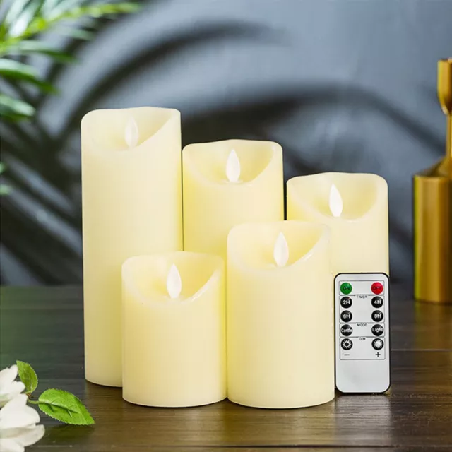 S/M/L LED Flameless Flickering Wax Candles Tea Light Battery Power Party Decor