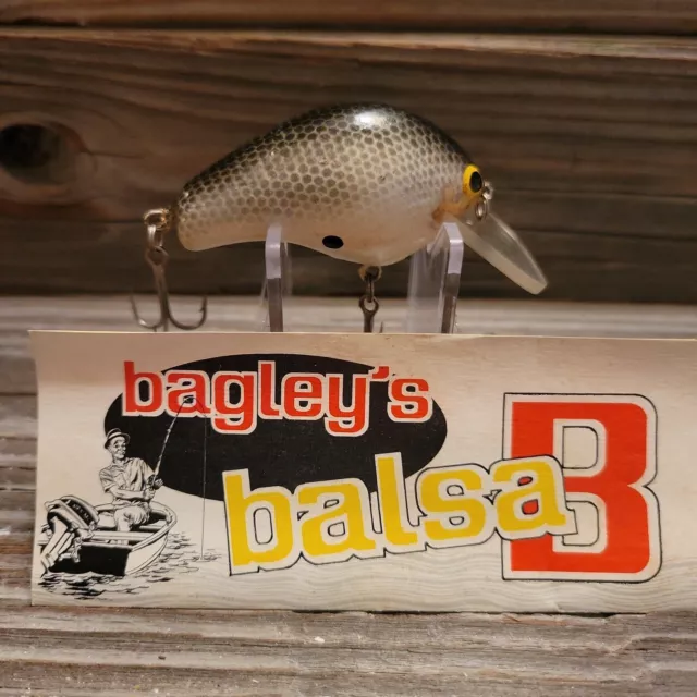 Vintage Bagley All Brass Balsa Pinfish Shiner Color LG9 Bass Fishing Lure