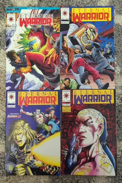 Lot Of 4 1992 Valiant Eternal Warrior Comics #2 3 5 & 6 VF/NM Bagged And Boarded