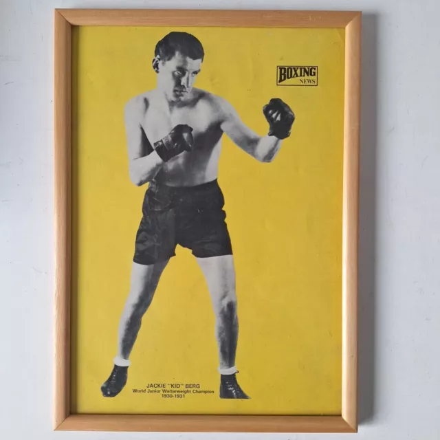 Boxing News Jackie Berg Framed Poster 12" x 8.5" Early 20th Century Champions