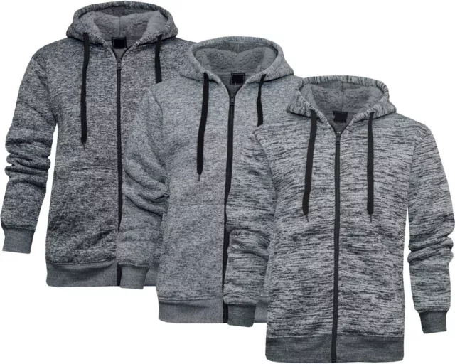 Mens Sherpa Lined Hoodie Full Zip Grindle Hooded Winter Warmer Jacket M - 3XL