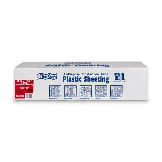 Film-Gard Plastic Sheeting 6 mil x 12 ft. W x 100 ft. L Polyethylene Clear