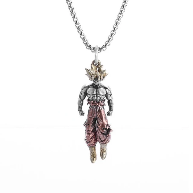 Yellow Hair Warrior Cartoon Character Pendant Necklace Jewelry for Men & Women
