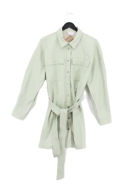 Asos Design Women's Coat UK 10 Green 100% Polyester Overcoat