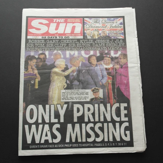 THE SUN NEWSPAPER QUEENS DIAMOND JUBILEE Souvenir Edition June 5 2012 £