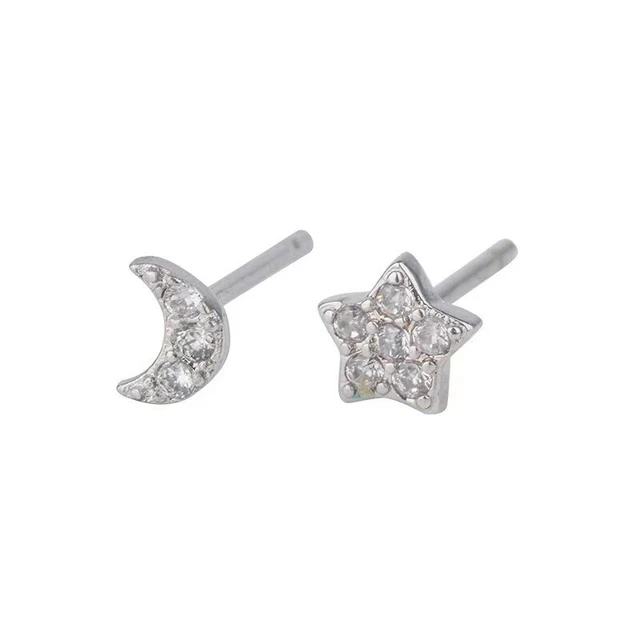 Jewelry for Women Mini Ins Star Moon Stud Earrings for Women Earrings Valentines