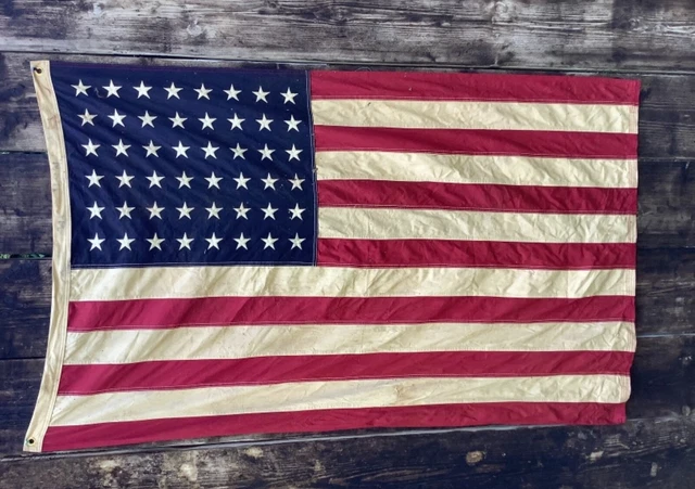 ww2 1942 USMC marine corps marked 57 inch long 48 star flag ww2 1942 USMC marine corps marked 57 inch long 48 star flag