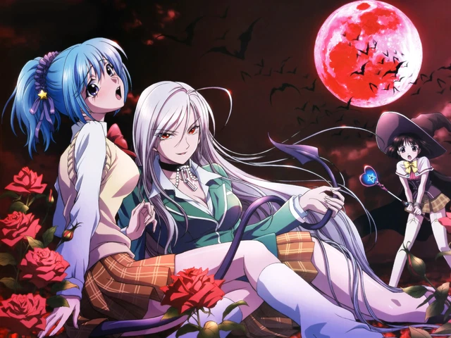 Set De 3 Figurines SEGA Rosario + Vampire - Moeka, Kurumu, Cocoa - Japon