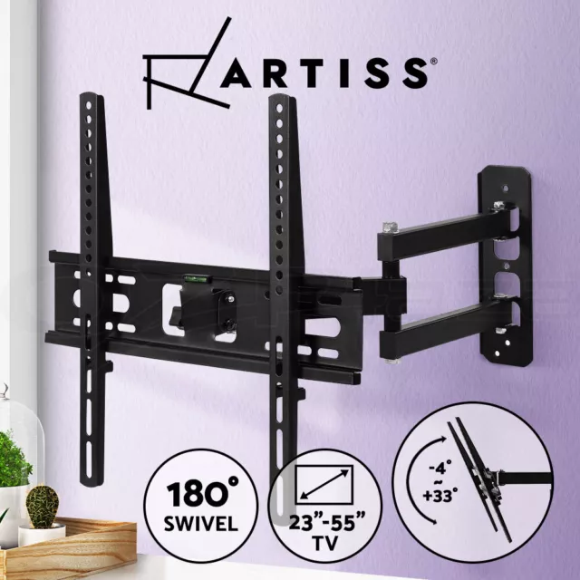 Artiss Full Motion TV Wall Mount Bracket Swivel LED LCD Plasma VESA 23-55 Inch