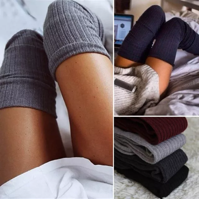 Damen Überknie Overknee Lang Socken Strümpfe Kniestrümpfe Winter Warm Stockings