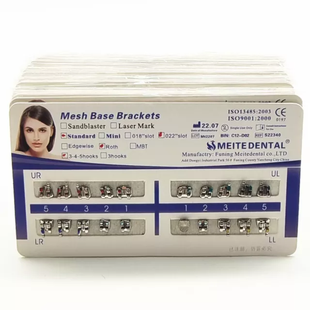 20pc/Kit Dental Orthodontic Bracket Braces Standard Roth .022 Hooks 3-4-5