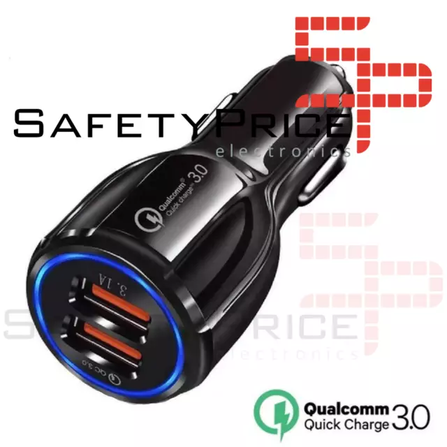 Cargador de movil para coche mechero Carga rapida doble USB 3.1A qualcomm 3.0