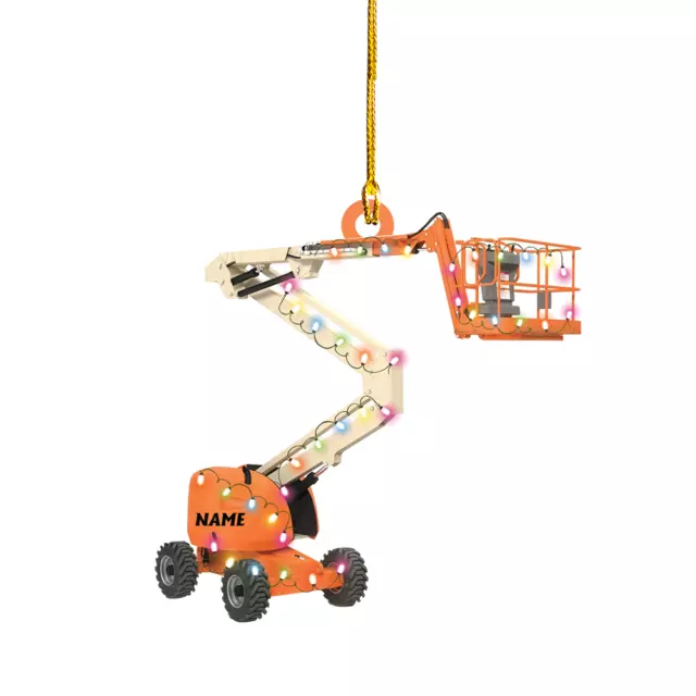 Boom Lifts Christmas Tree Ornament, Manlift Ornament, Aerial Lift Platform 2D