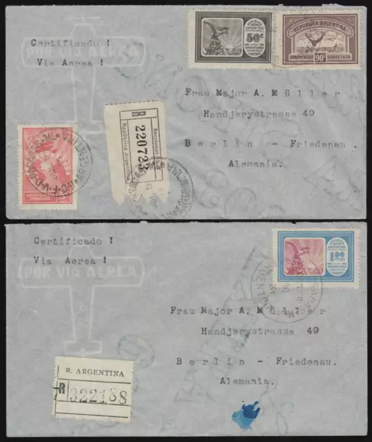 ARGENTINA 1931/32 two airmails Aeroposta SA POSADAS- BUENOS AIRES+ ship HSDG- DE