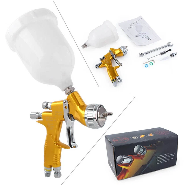 600ml Devilbiss GTI TE20 Pro Spray Gun 1.3mm Nozzle Car Paint Gun Tool Gold