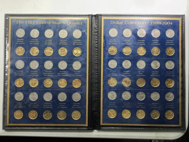 Commemorative Gallery 1999-2004 US Quarters Gold Plated & Clad Collection 60pcs