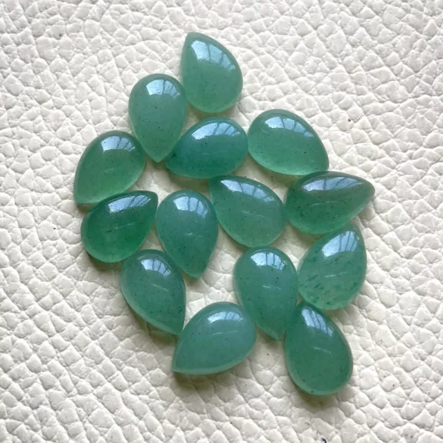[Wholesale] Natural Green Aventurine Cabochon Pear Shape Loose Gemstone
