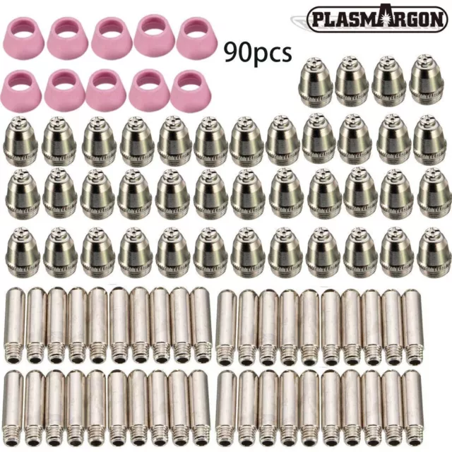 90 pcs AG60 Plasma Cutter Consumables Kit Electrode Nozzle Tip Fit CUT-40/50